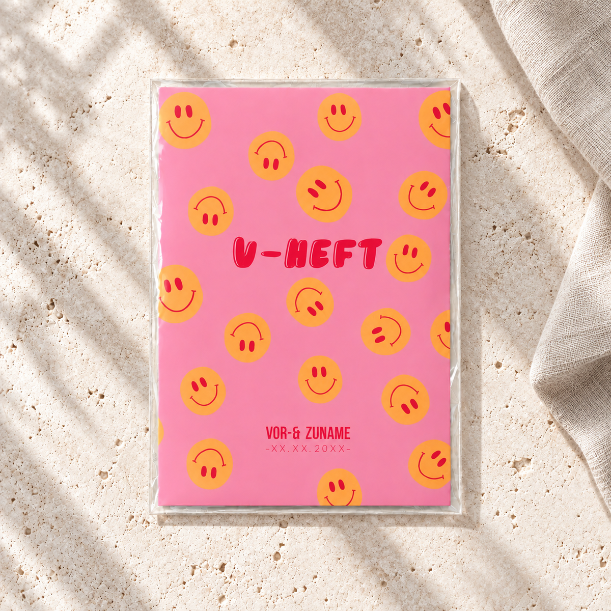 U-Heft & Impfpasshülle - Smileys pink orange
