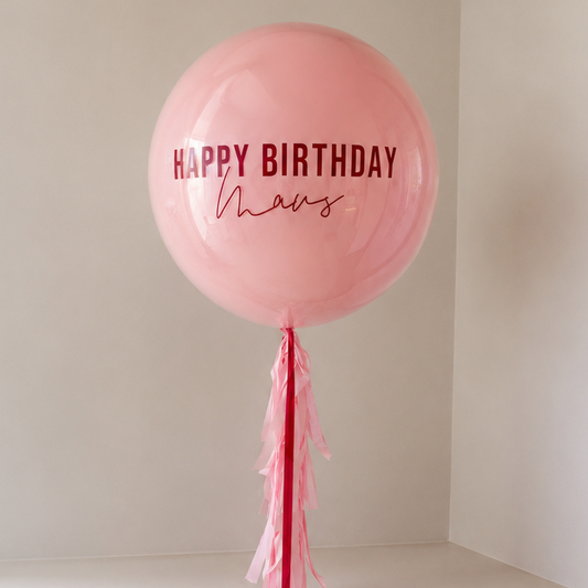 XL Ballon personalisiert - Rosa bordeaux rot
