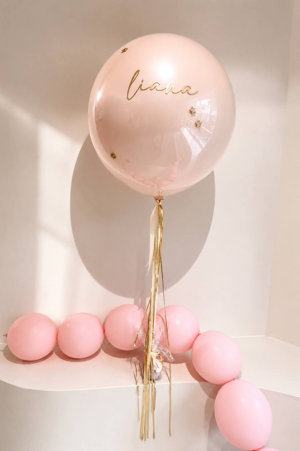XL Ballon personalisiert - Puderrosa