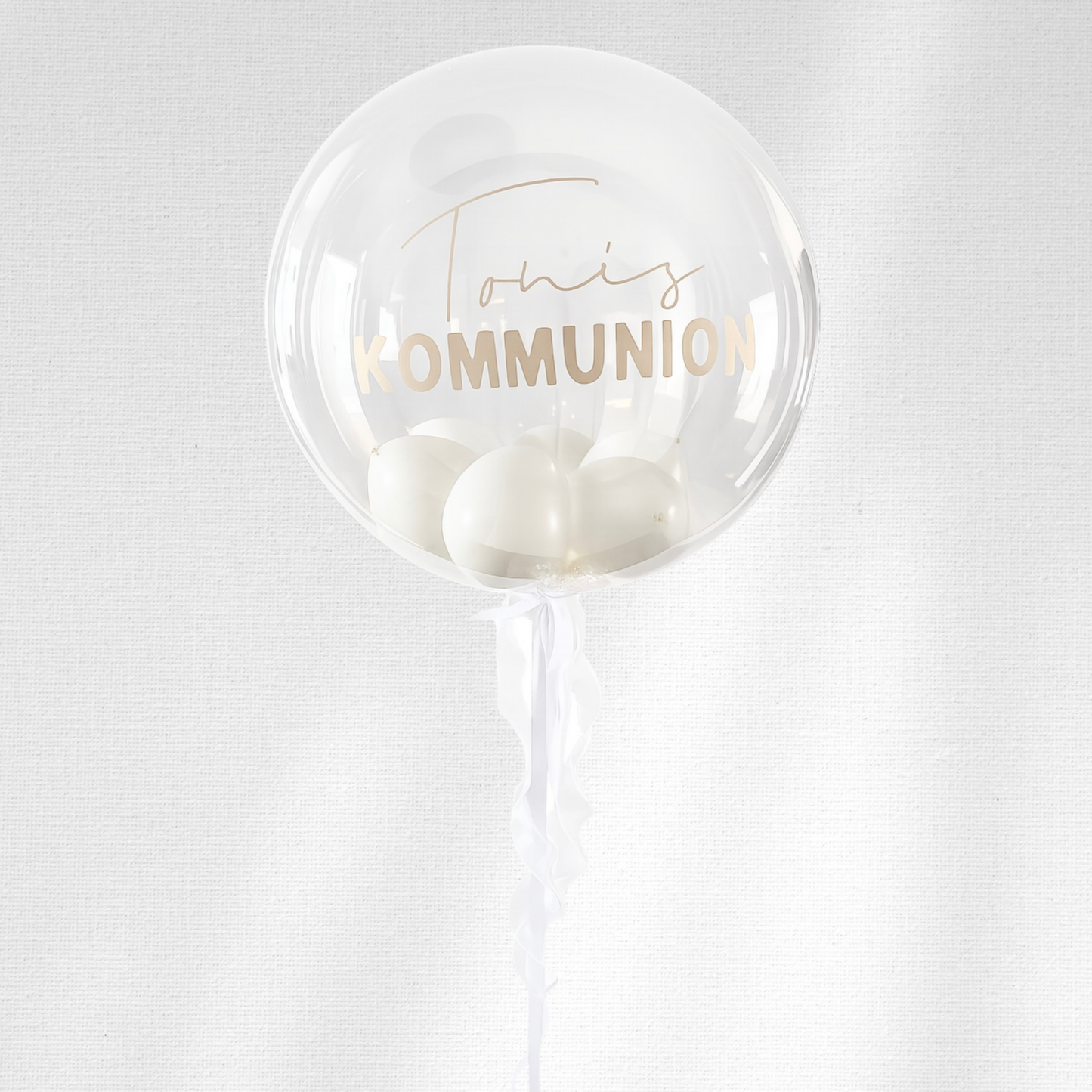 XL Ballon personalisiert - Kommunion transparent beige