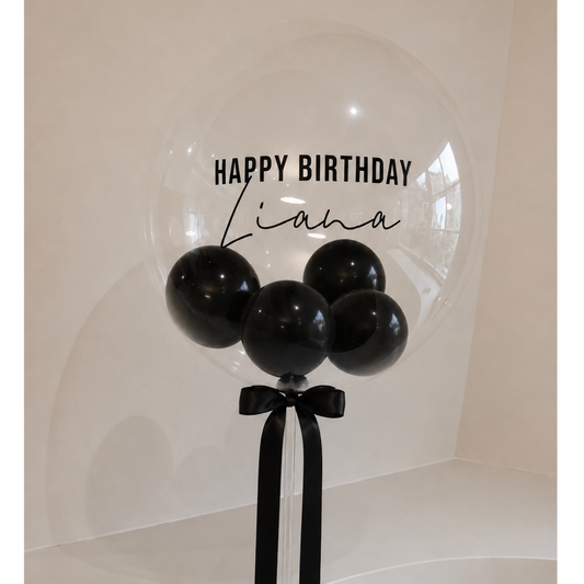 XL Ballon personalisiert - Schwarz transparent