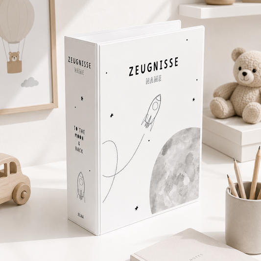 ORDNER - Mond Rakete personalisiert