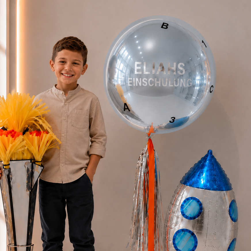 XL Ballon personalisiert - Eisblau