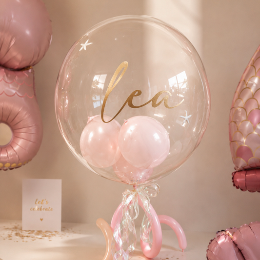 XL Ballon personalisiert - Rosa transparent