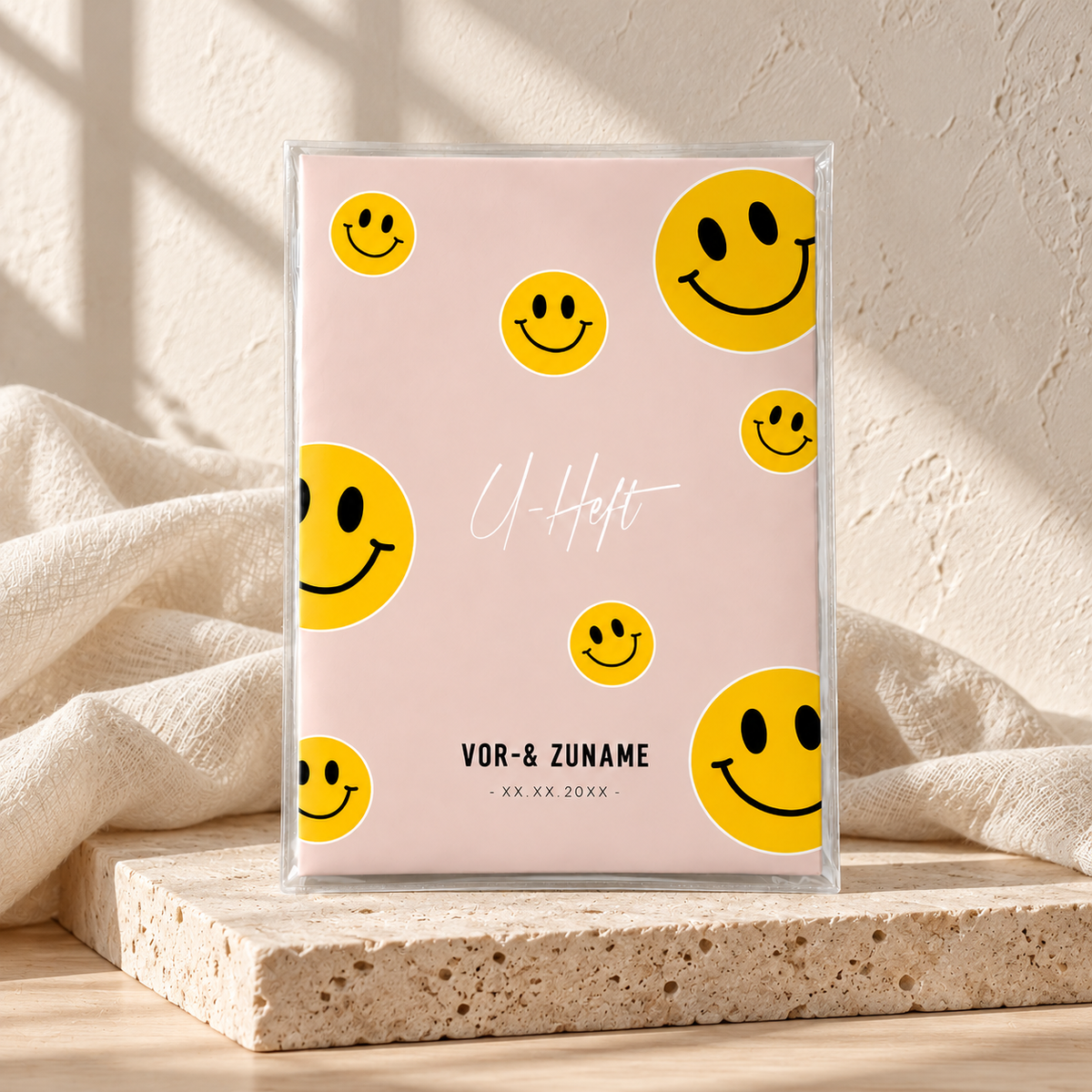 U-Heft & Impfpasshülle - Smileys rosa