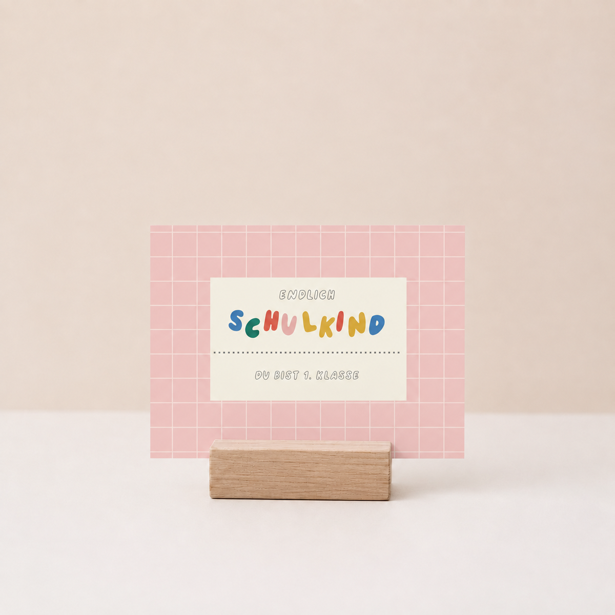 Postkarte - Endlich Schulkind rosa