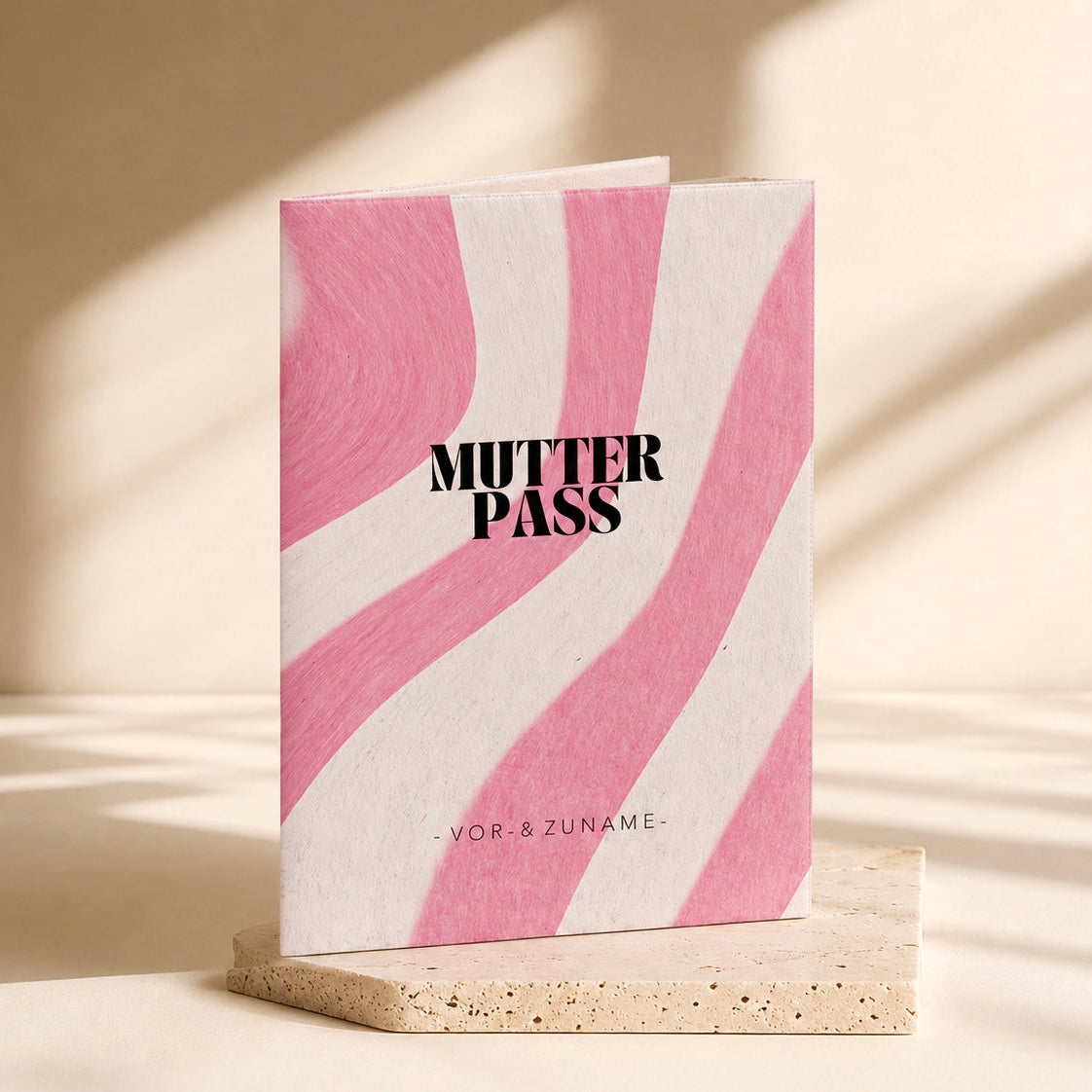 MUTTERPASSHÜLLE - Zebra pink personalisiert