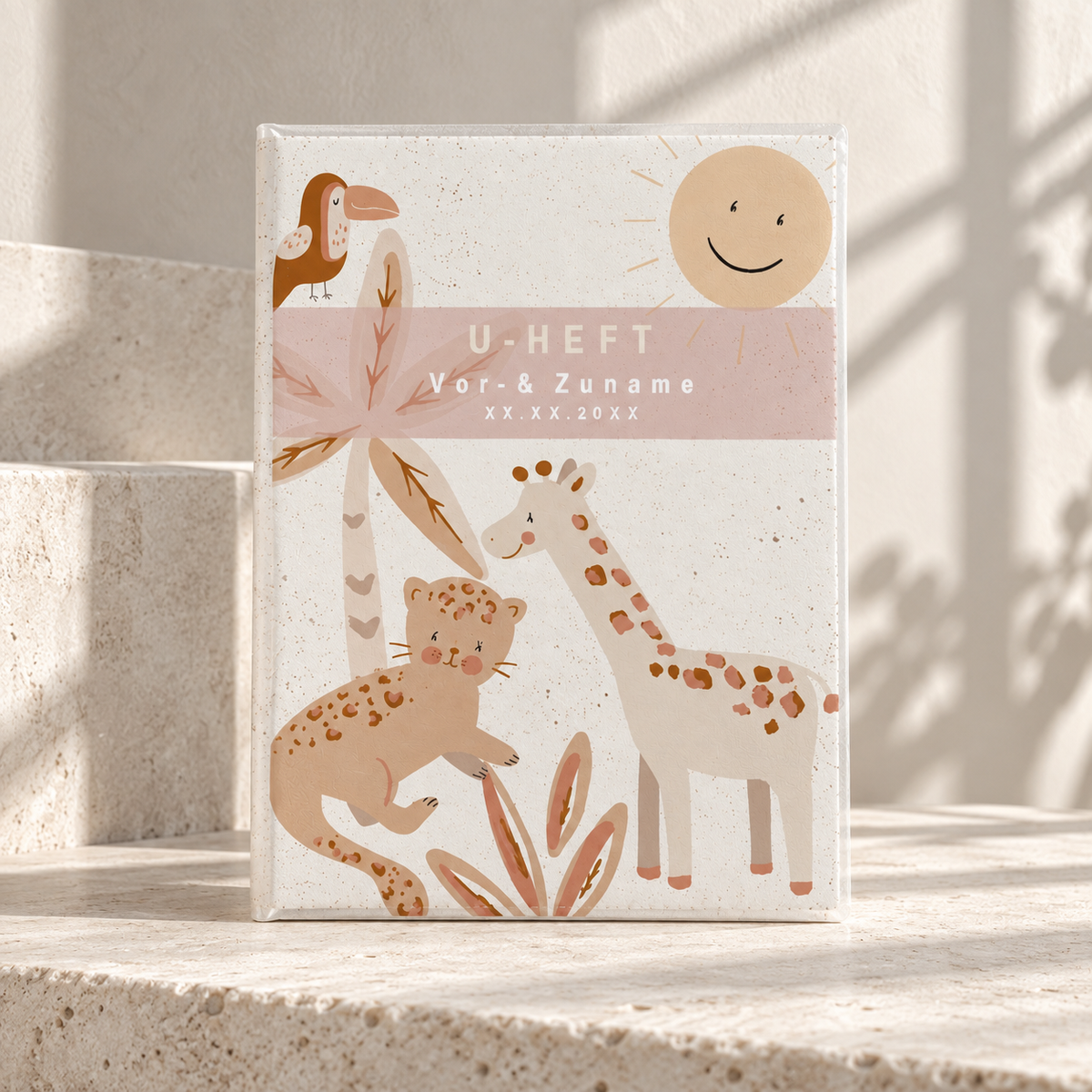 U-Heft & Impfpasshülle - Safari Baby rosa