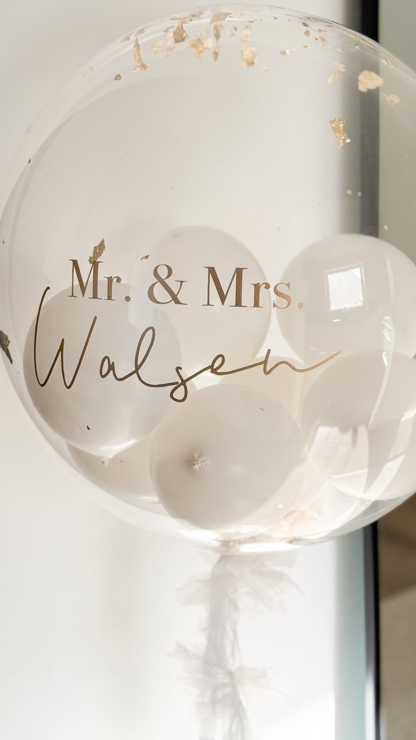 XL Ballon personalisiert - Weiss gold