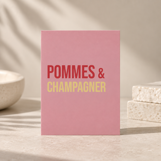 Postkarte - Pommes & Champagner
