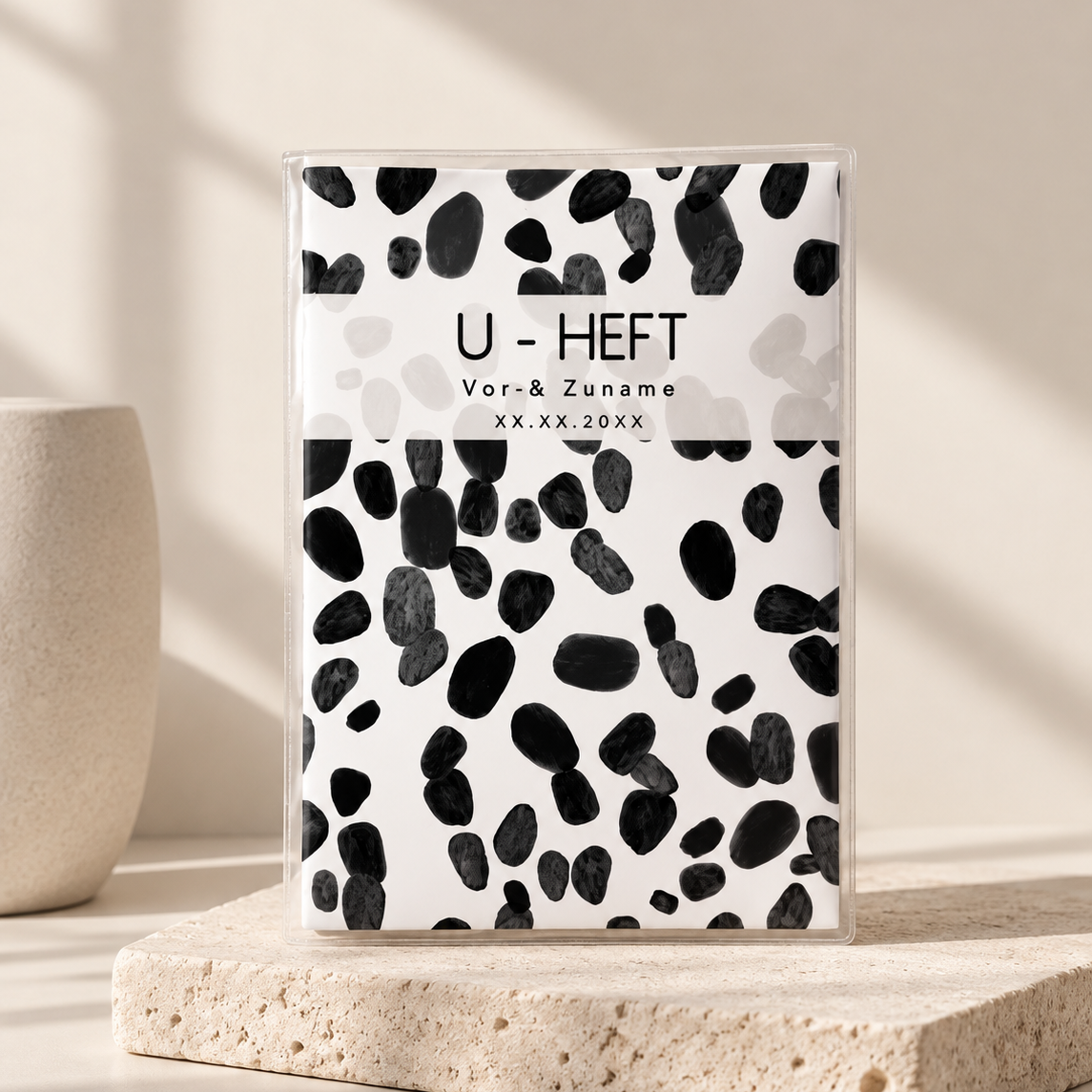 U-Heft & Impfpasshülle - Tupfen schwarz weiss