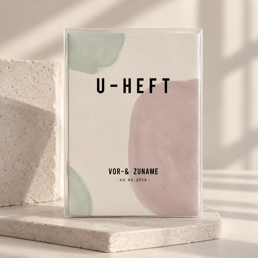 U-Heft & Impfpasshülle - Abstrakt grün rosa