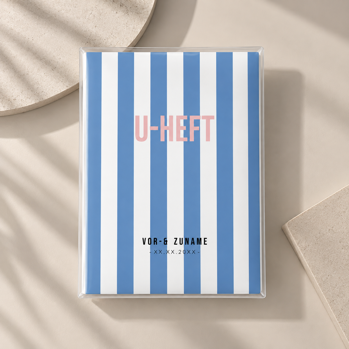 U-Heft & Impfpasshülle - Gestreift blau weiss