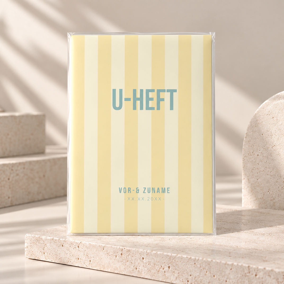 U-Heft & Impfpasshülle - Gestreift gelb