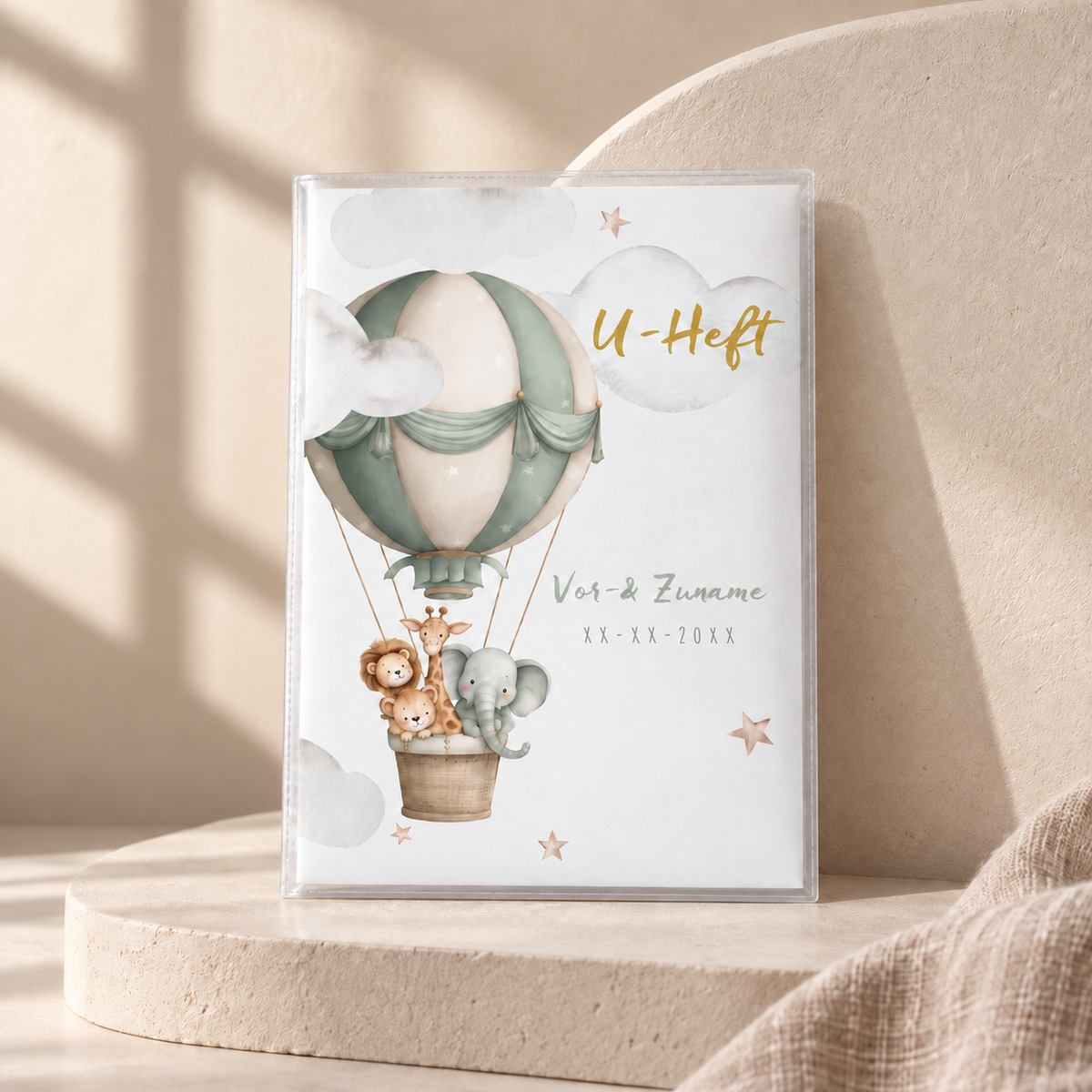 U-Heft & Impfpasshülle - Heissluftballon grün