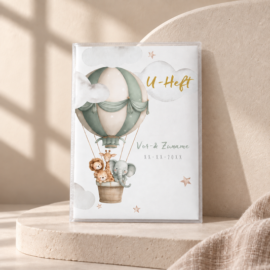 U-Heft & Impfpasshülle - Heissluftballon grün