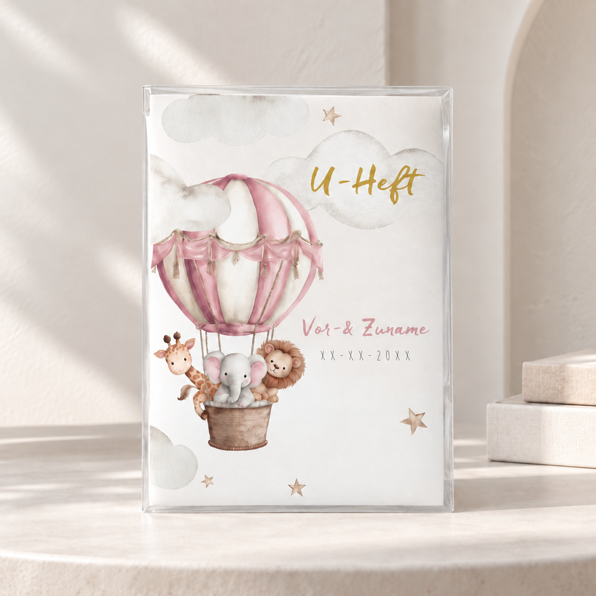 U-Heft & Impfpasshülle - Heissluftballon rosa