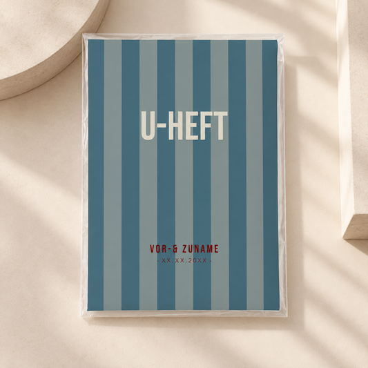 U-Heft & Impfpasshülle - Gestreift grün türkis