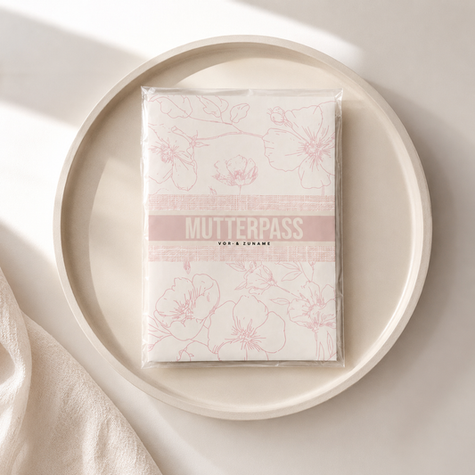 MUTTERPASSHÜLLE - Luxury floral rosa personalisiert