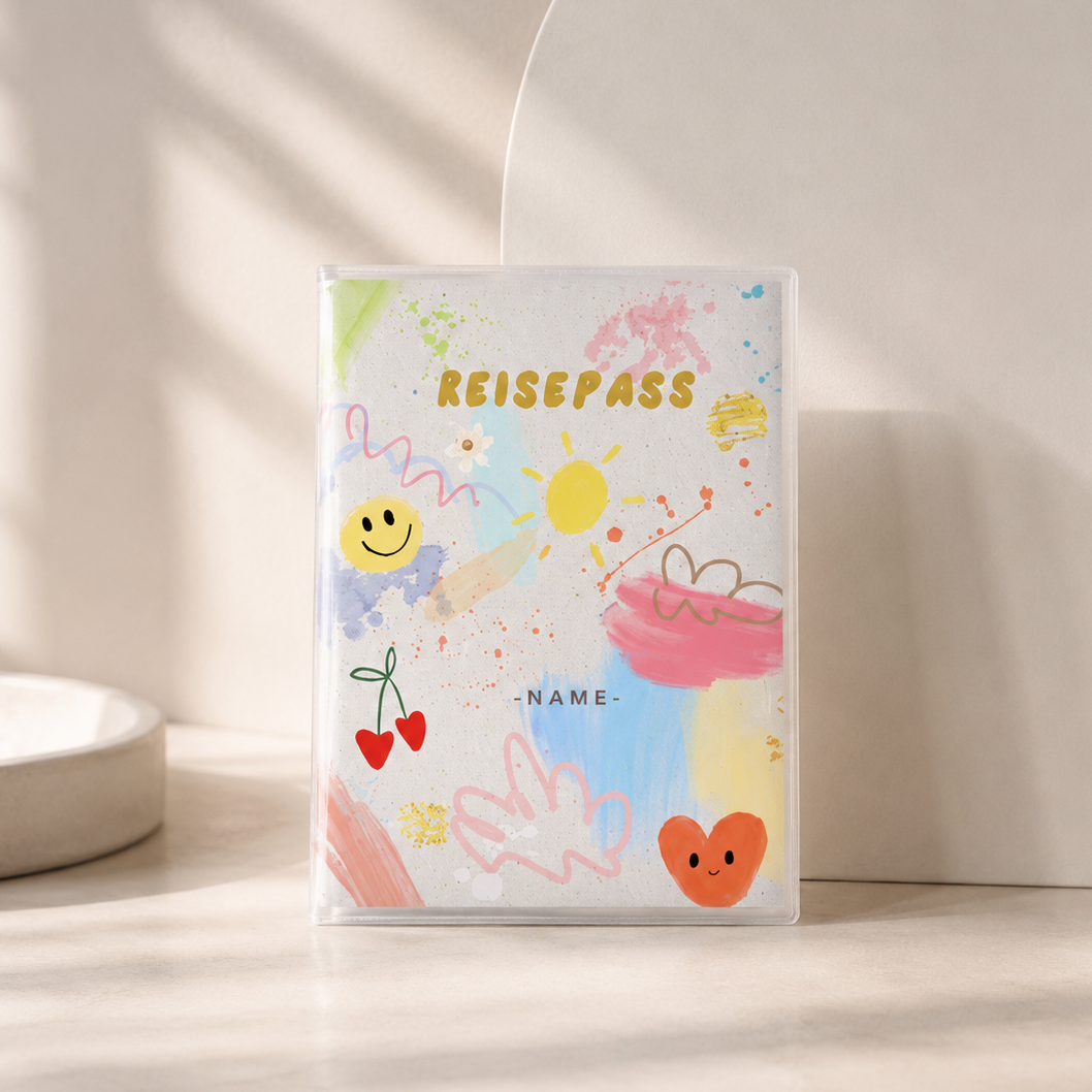 Reisepasshülle - Bunte Malerei 2 personalisiert