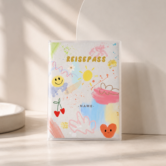 Reisepasshülle - Bunte Malerei 2 personalisiert