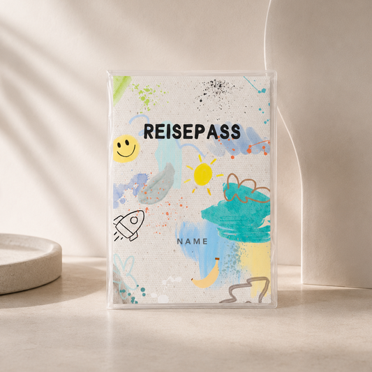 Reisepasshülle - Bunte Malerei 3 personalisiert
