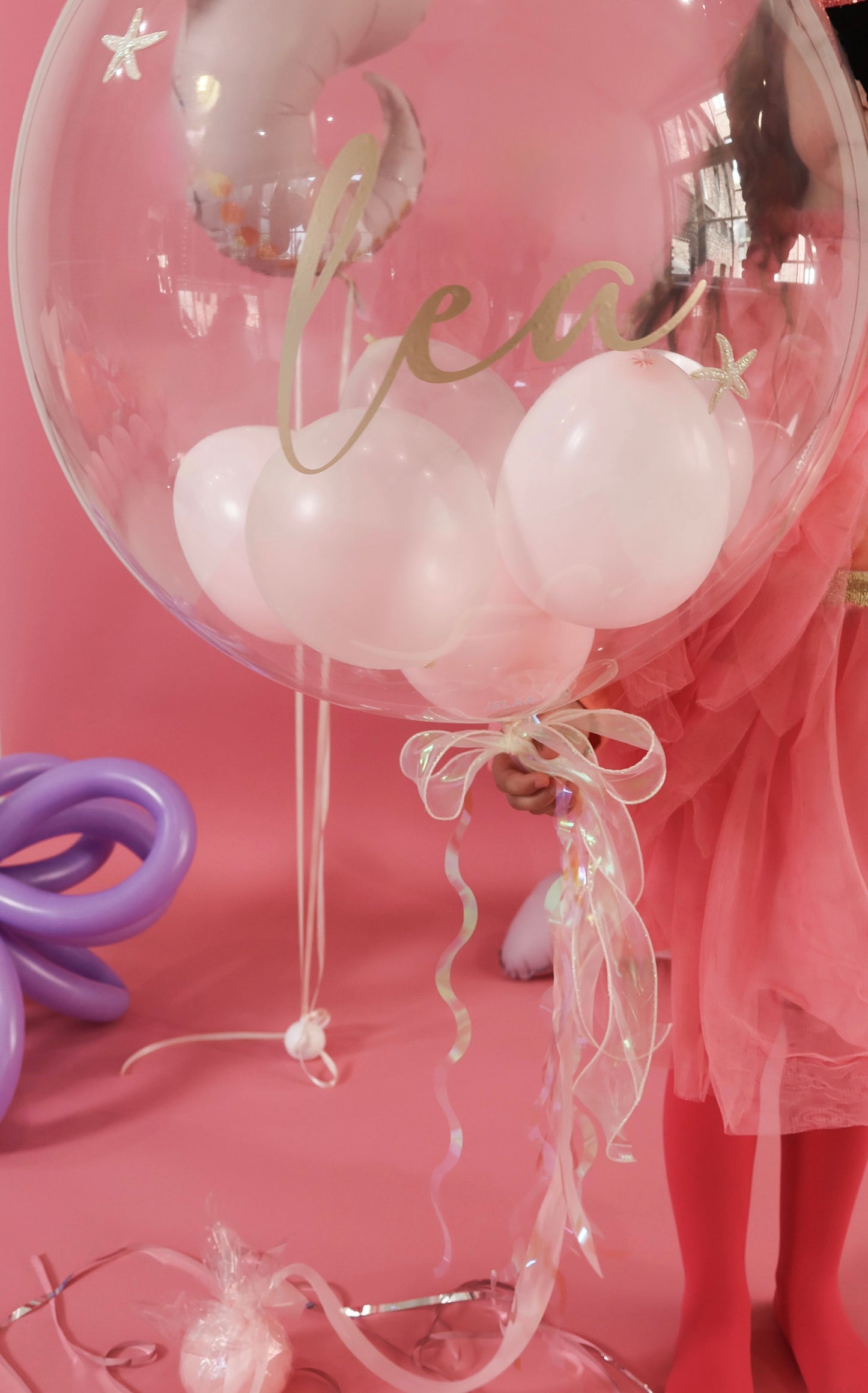 XL Ballon personalisiert - Rosa transparent