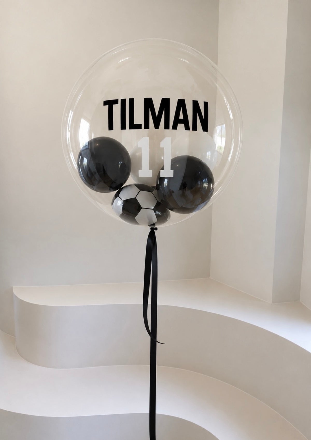 XL Ballon personalisiert - Fussball schwarz weiss