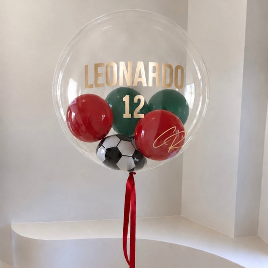 XL Ballon personalisiert - Fussball rot grün