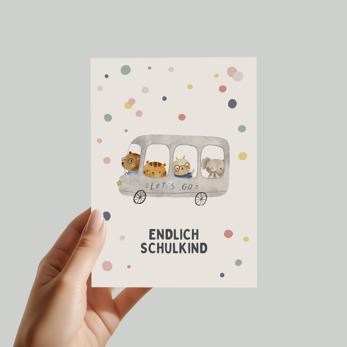 Postkarte - Schulbus