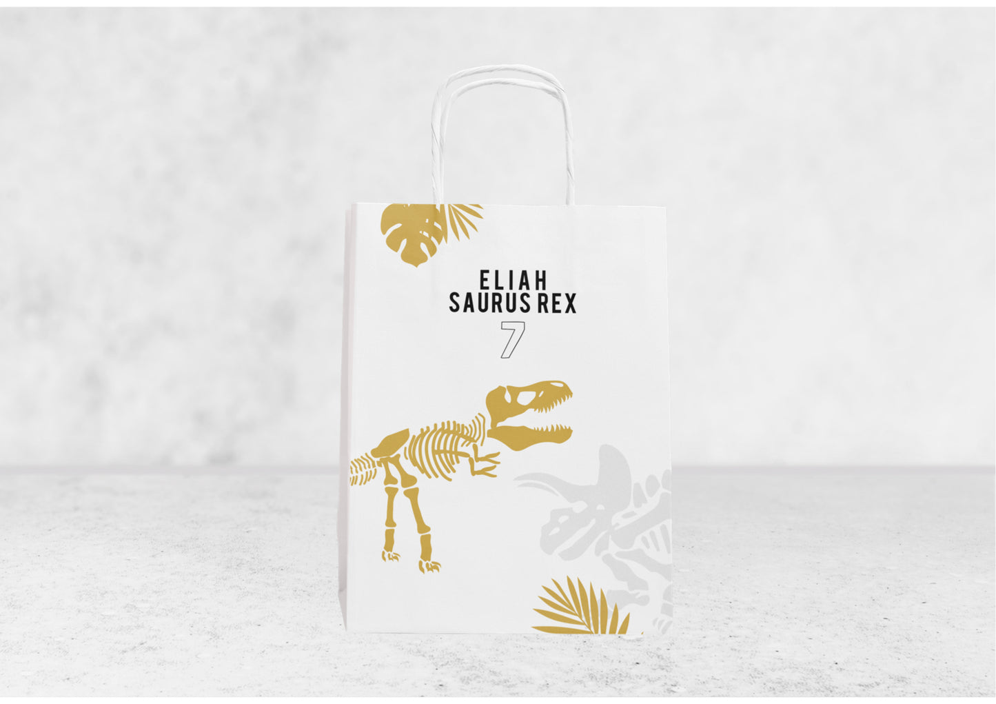 Geschenktüte - Dino gold