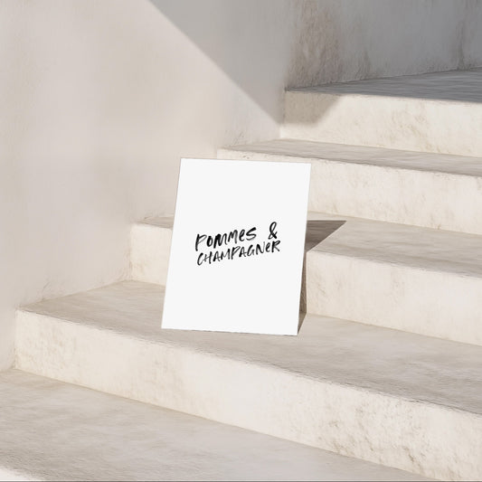 Postkarte - Pommes & Champagner
