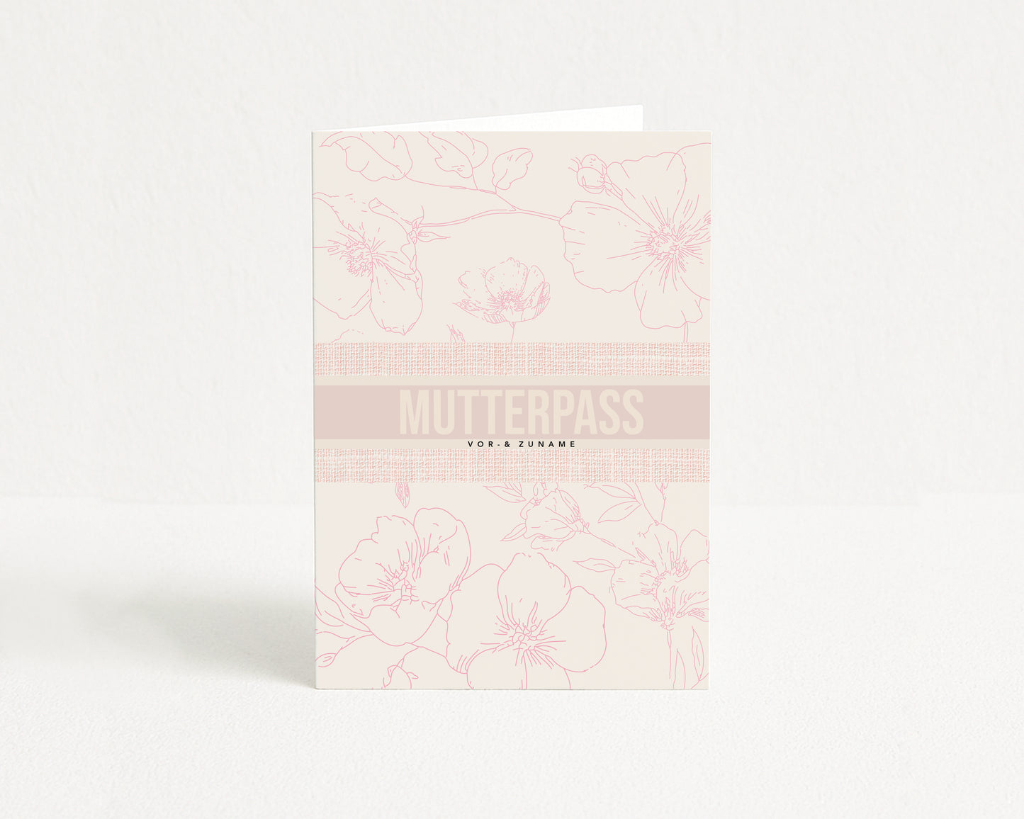 MUTTERPASSHÜLLE - Luxury floral rosa personalisiert