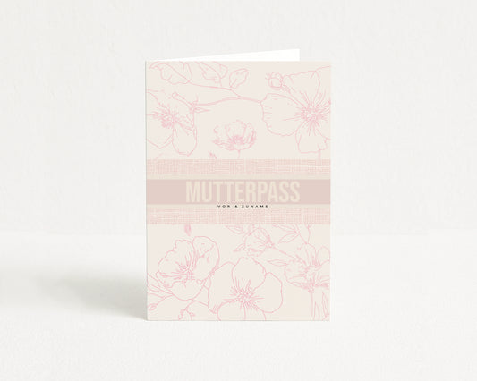 MUTTERPASSHÜLLE - Luxury floral rosa personalisiert