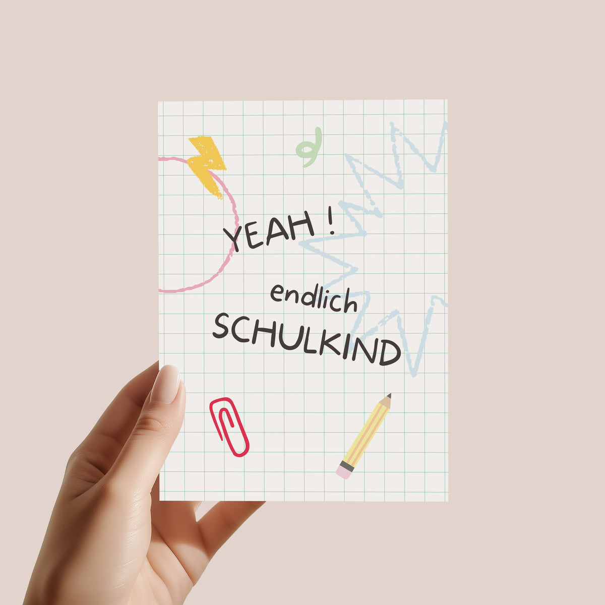 Postkarte - Yeah ! Endlich Schulkind