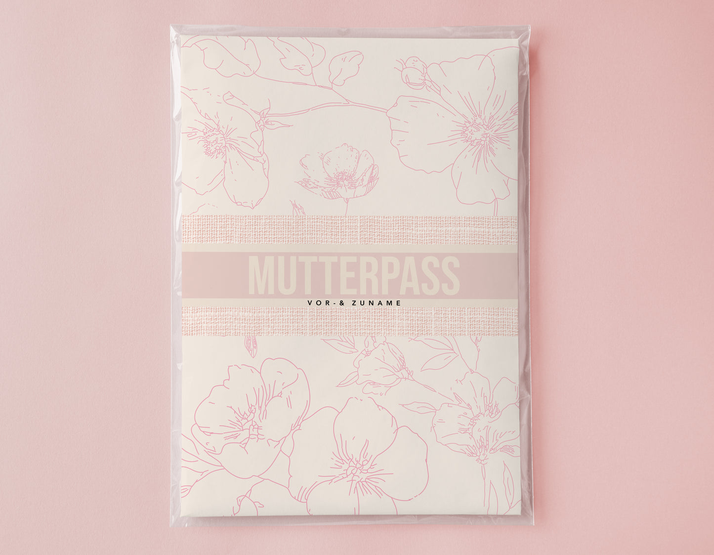 MUTTERPASSHÜLLE - Luxury floral rosa personalisiert