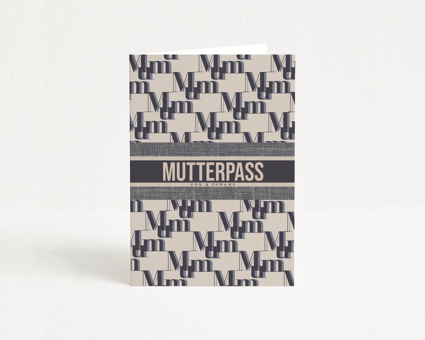 MUTTERPASSHÜLLE - Luxury grau beige personalisiert