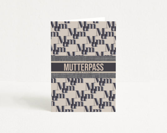 MUTTERPASSHÜLLE - Luxury grau beige personalisiert