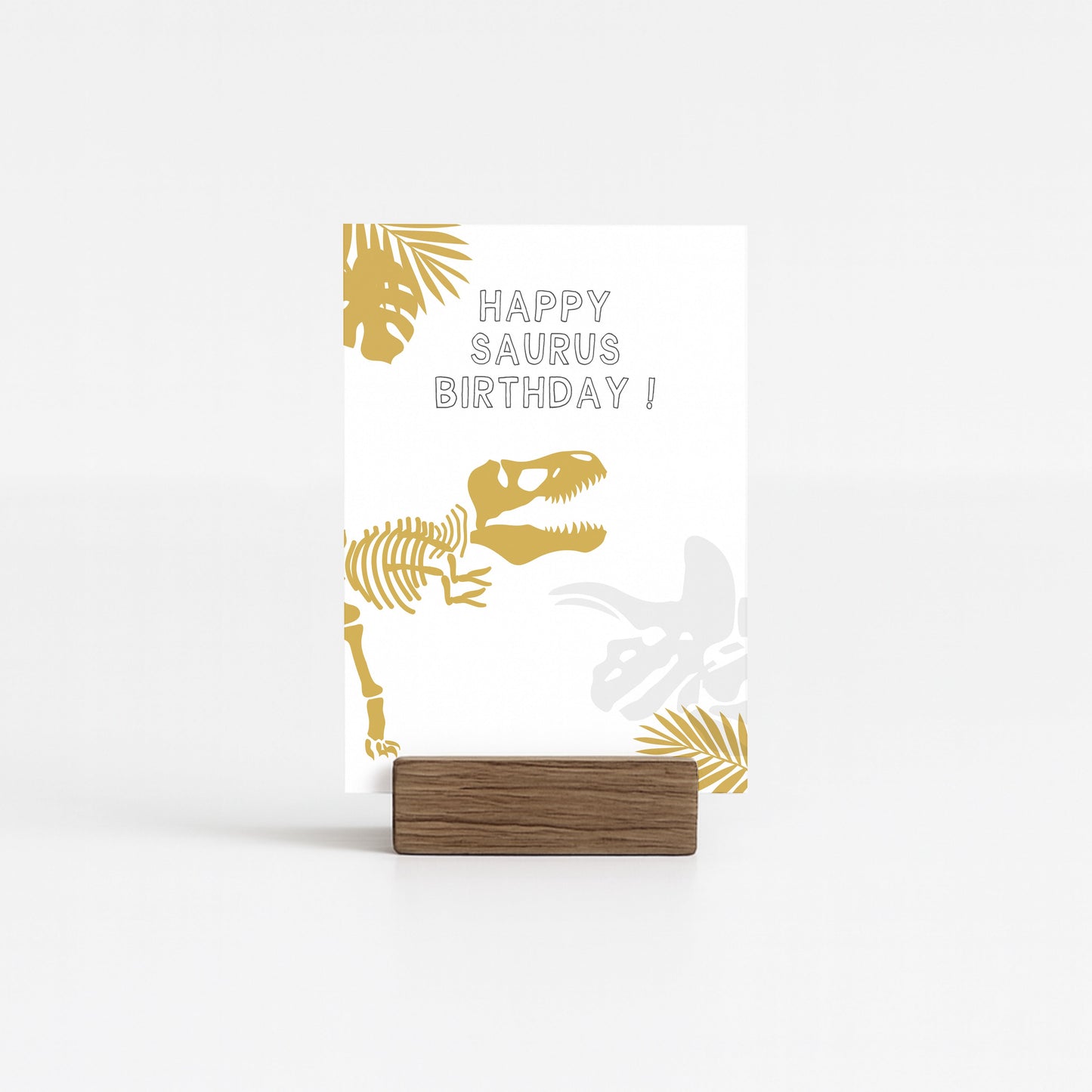 Postkarte - Dino gold