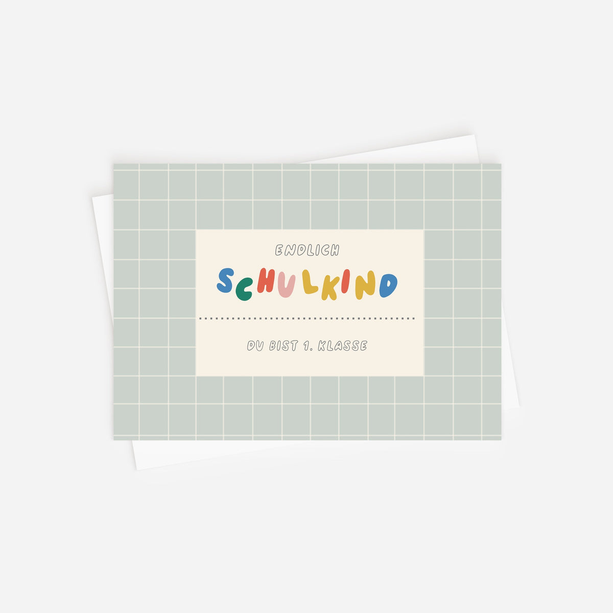 Postkarte - Endlich Schulkind blau