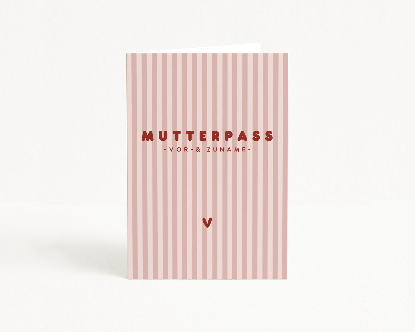 MUTTERPASSHÜLLE - Gestreift rosa personalisiert