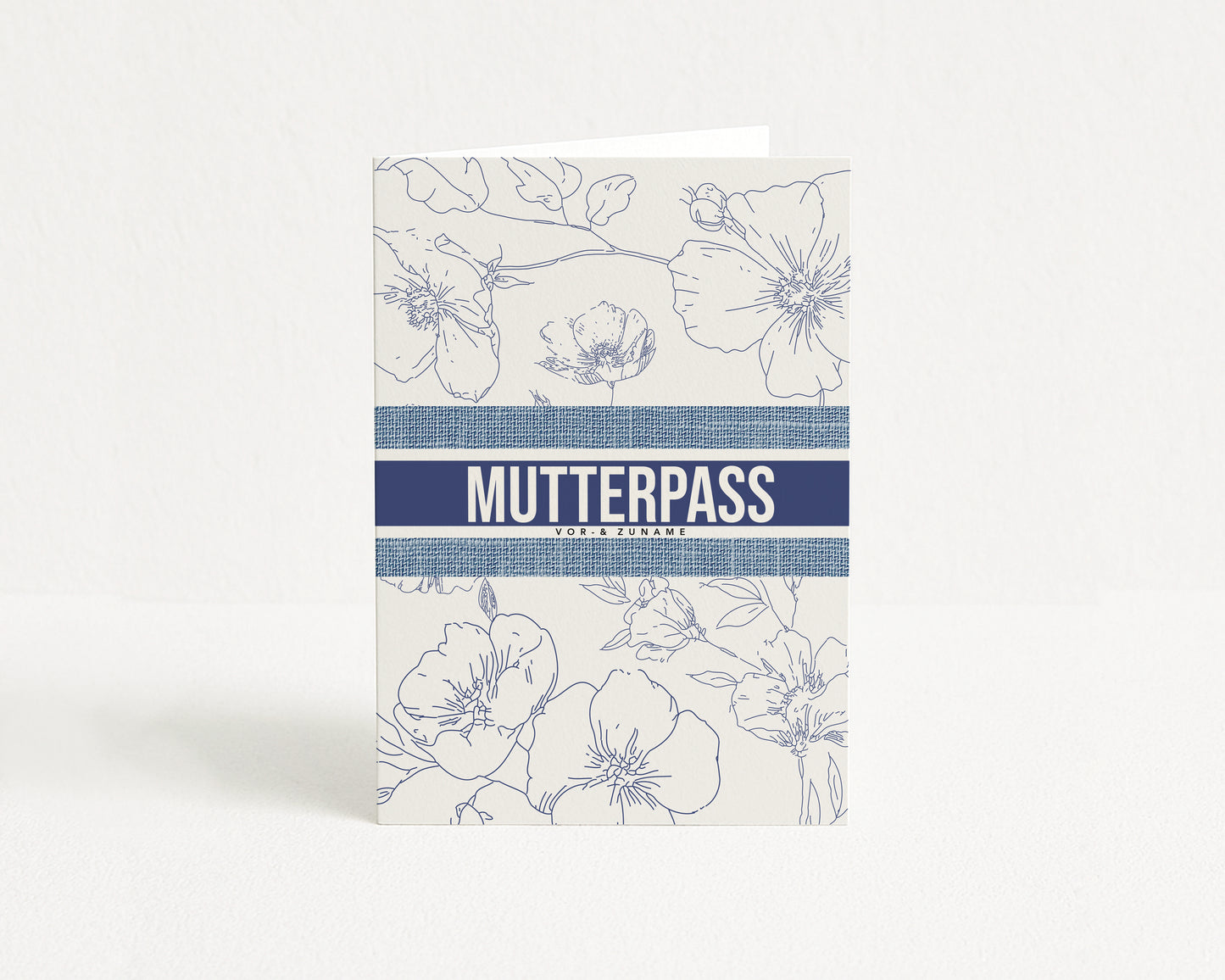 MUTTERPASSHÜLLE - Luxury floral blau personalisiert