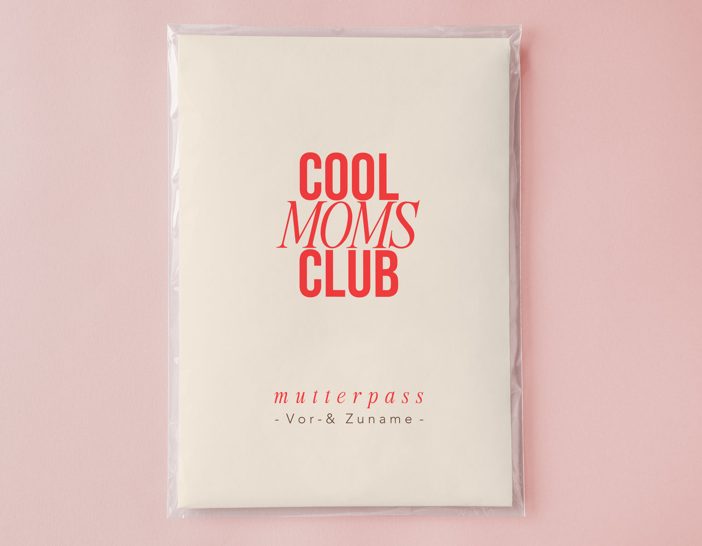MUTTERPASSHÜLLE - Cool Moms beige personalisiert