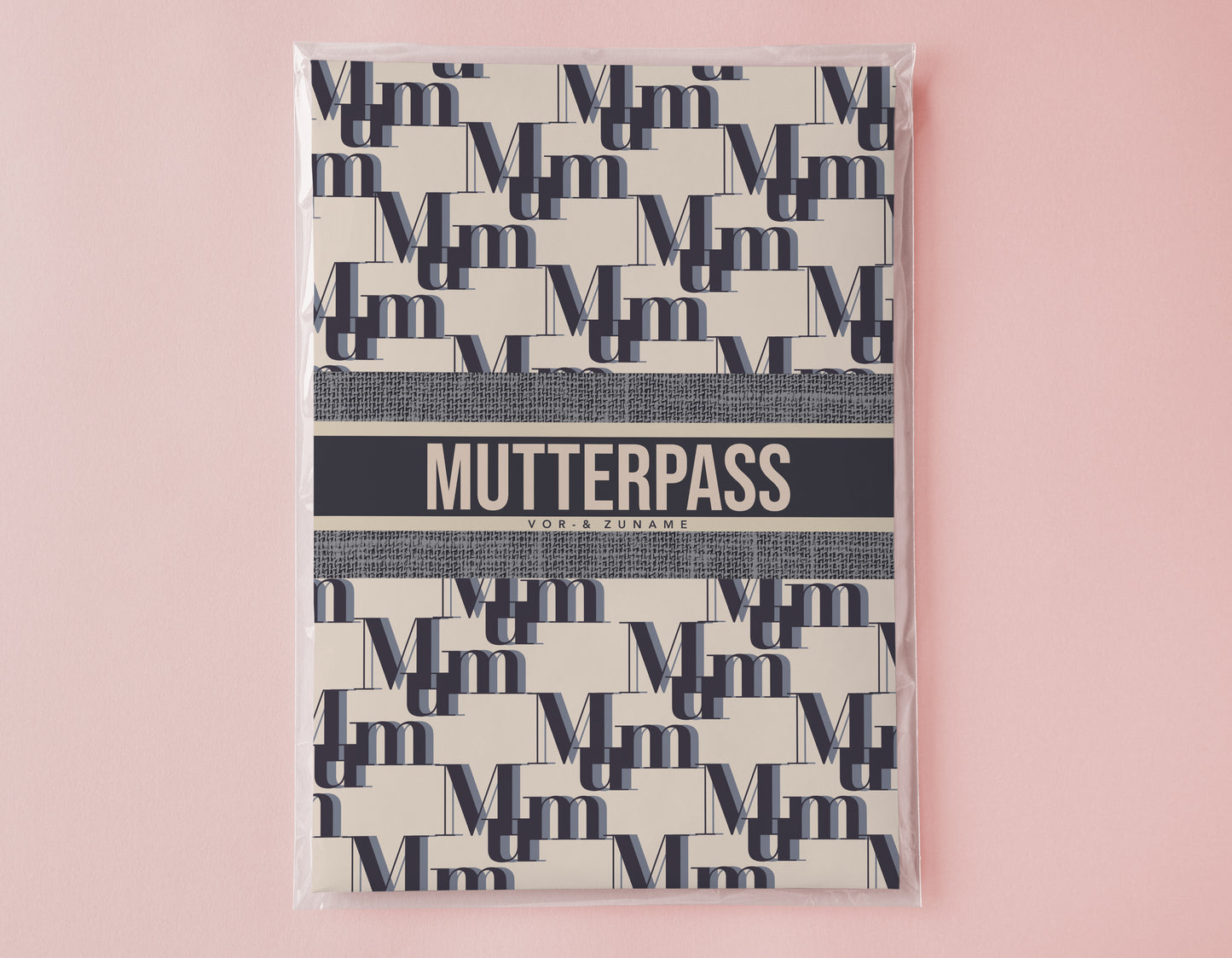 MUTTERPASSHÜLLE - Luxury grau beige personalisiert