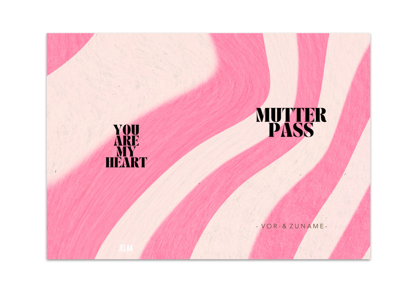 MUTTERPASSHÜLLE - Zebra pink personalisiert