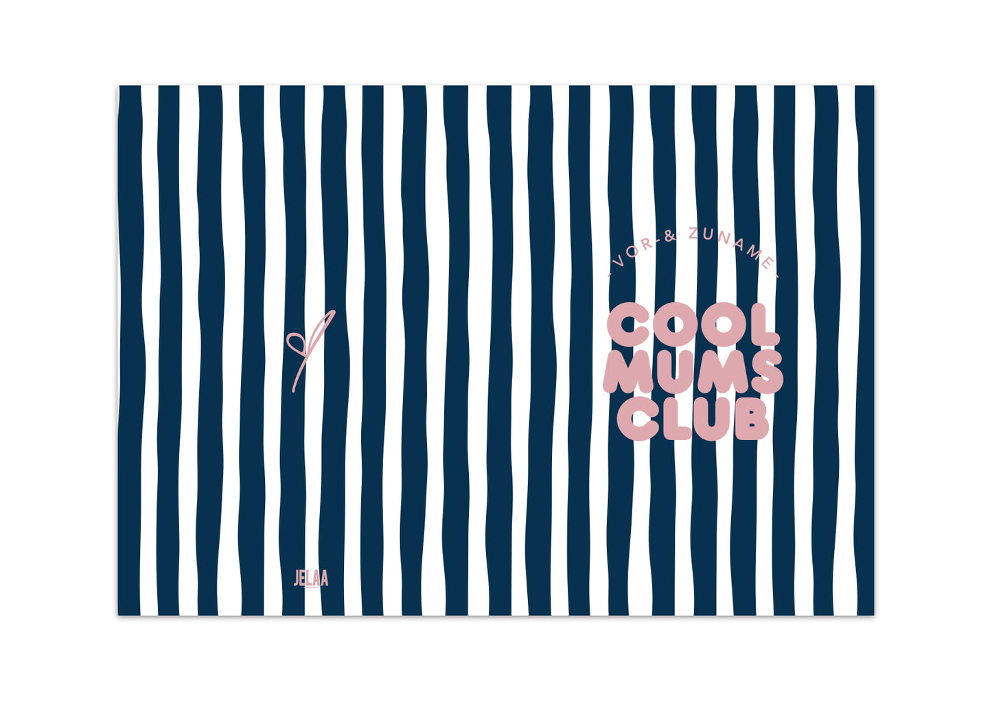 MUTTERPASSHÜLLE - Gestreift blau weiss personalisiert