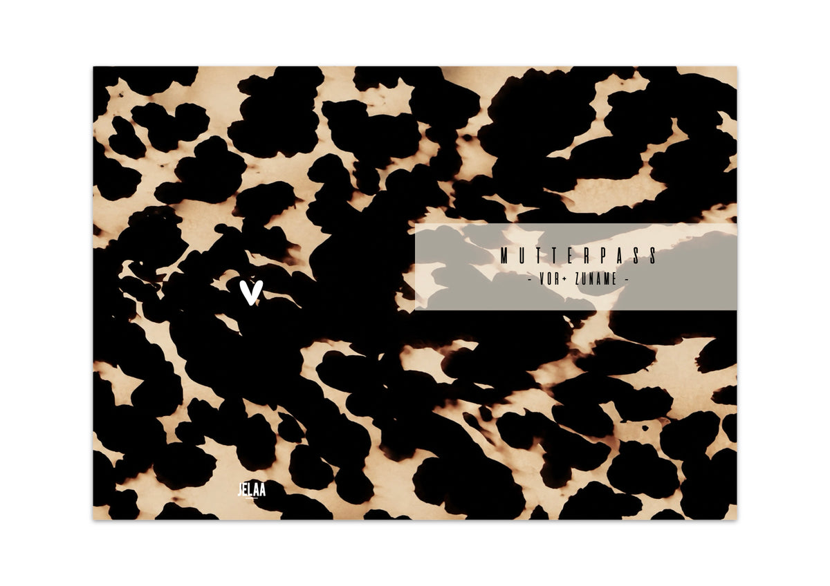 MUTTERPASSHÜLLE - Schwarz beige personalisiert