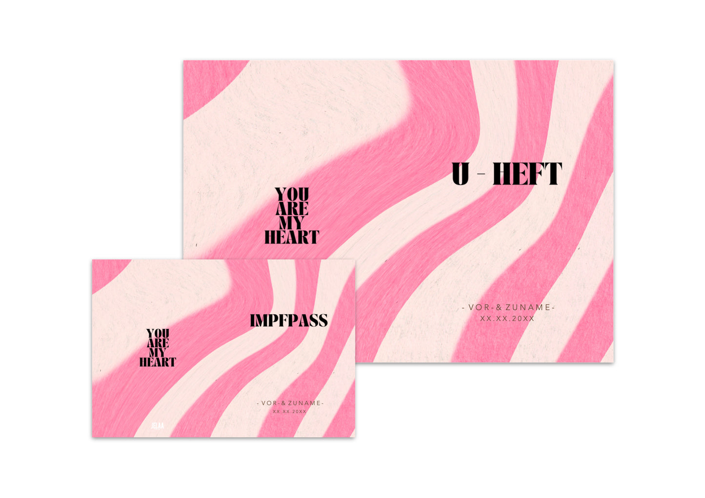 U-Heft & Impfpasshülle - Zebra pink