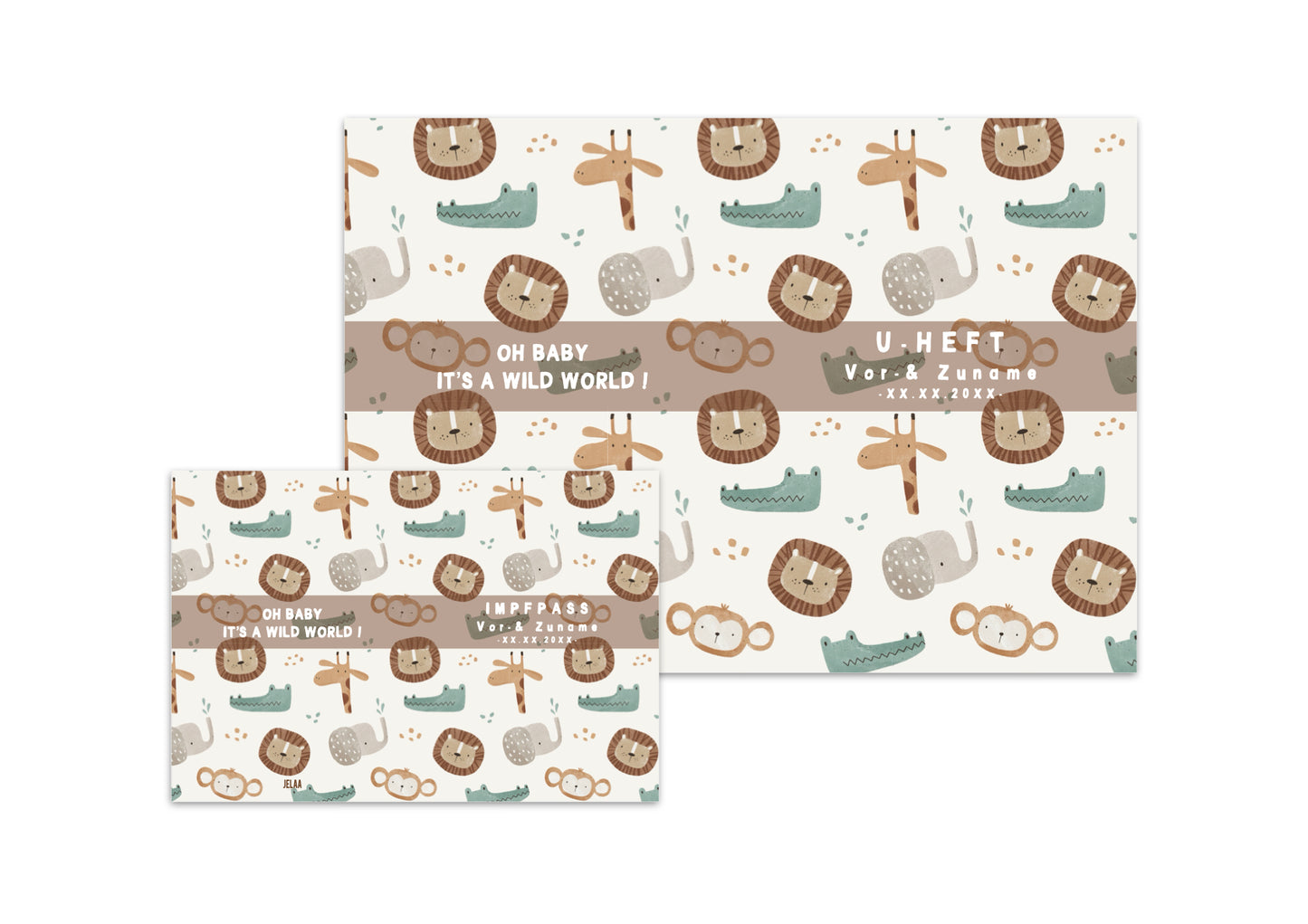 U-Heft & Impfpasshülle - Safari baby