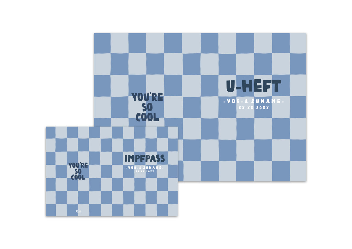 U-Heft & Impfpasshülle - Karo blau